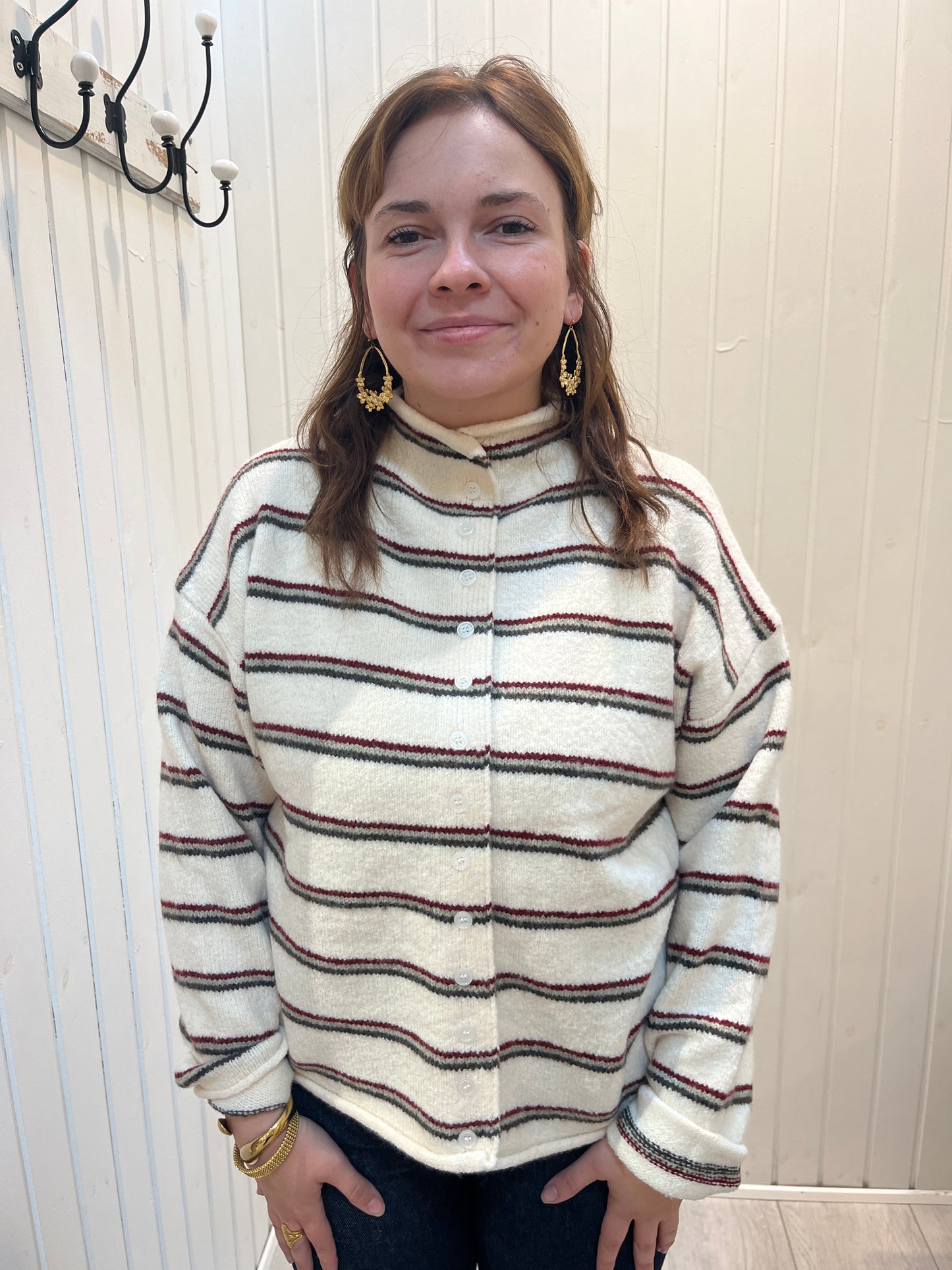 Højhalset Stribet Strik