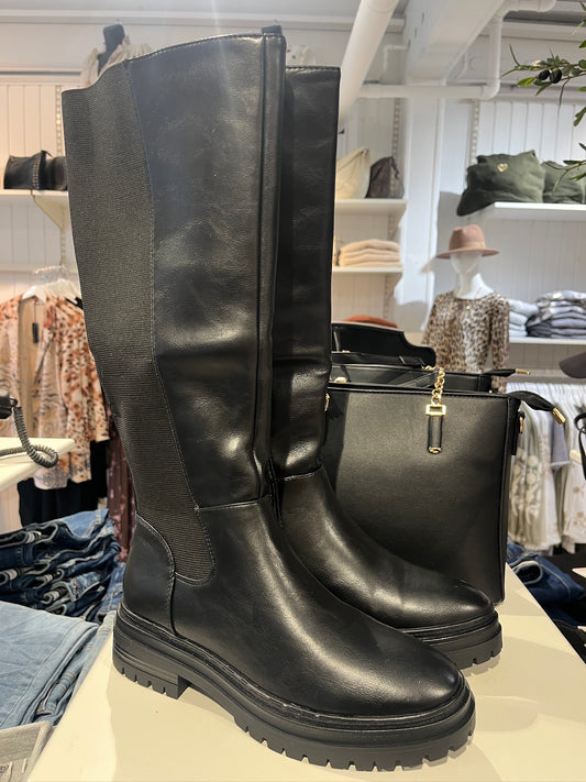 Sorte Støvler Med Højt Skaft