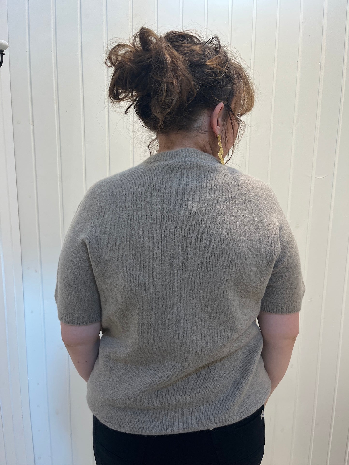 Kortærmet Lysebrun Strik