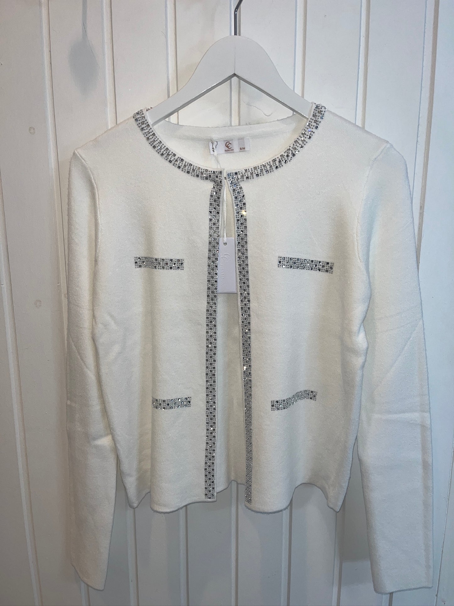 Strikcardigan Med Pynt