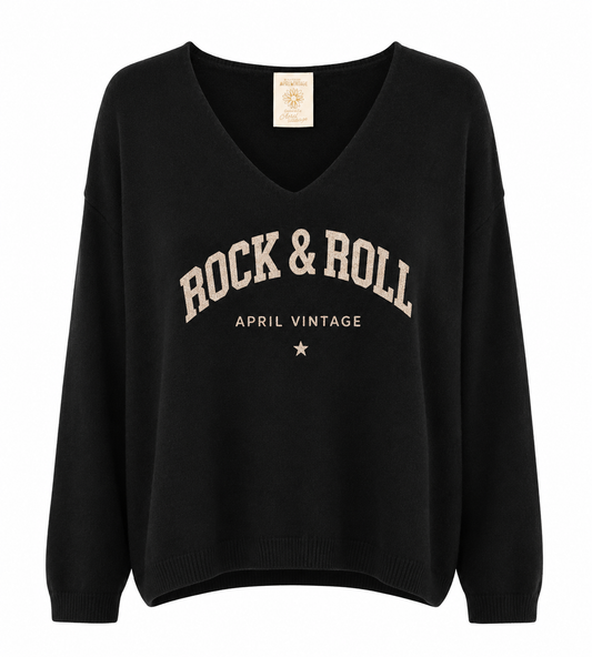 Rock & Roll sweater med V-hals (FLERE FARVER)