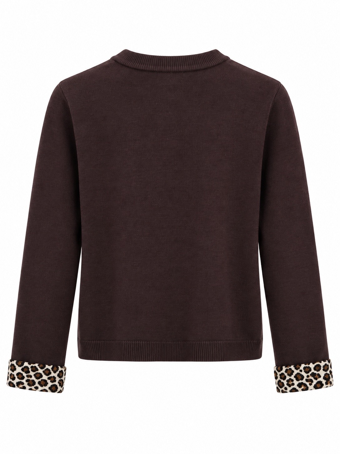 Strikcardigan med leoparddetaljer (FLERE FARVER)