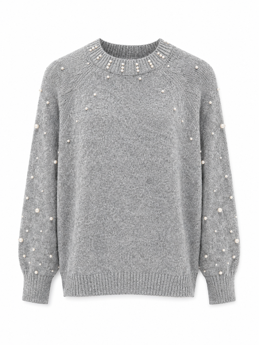 Strik med perledetaljer (FLERE FARVER)