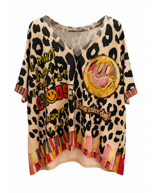 Unik bluse med print