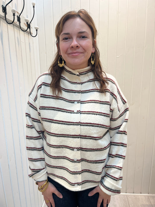 Højhalset Stribet Strik