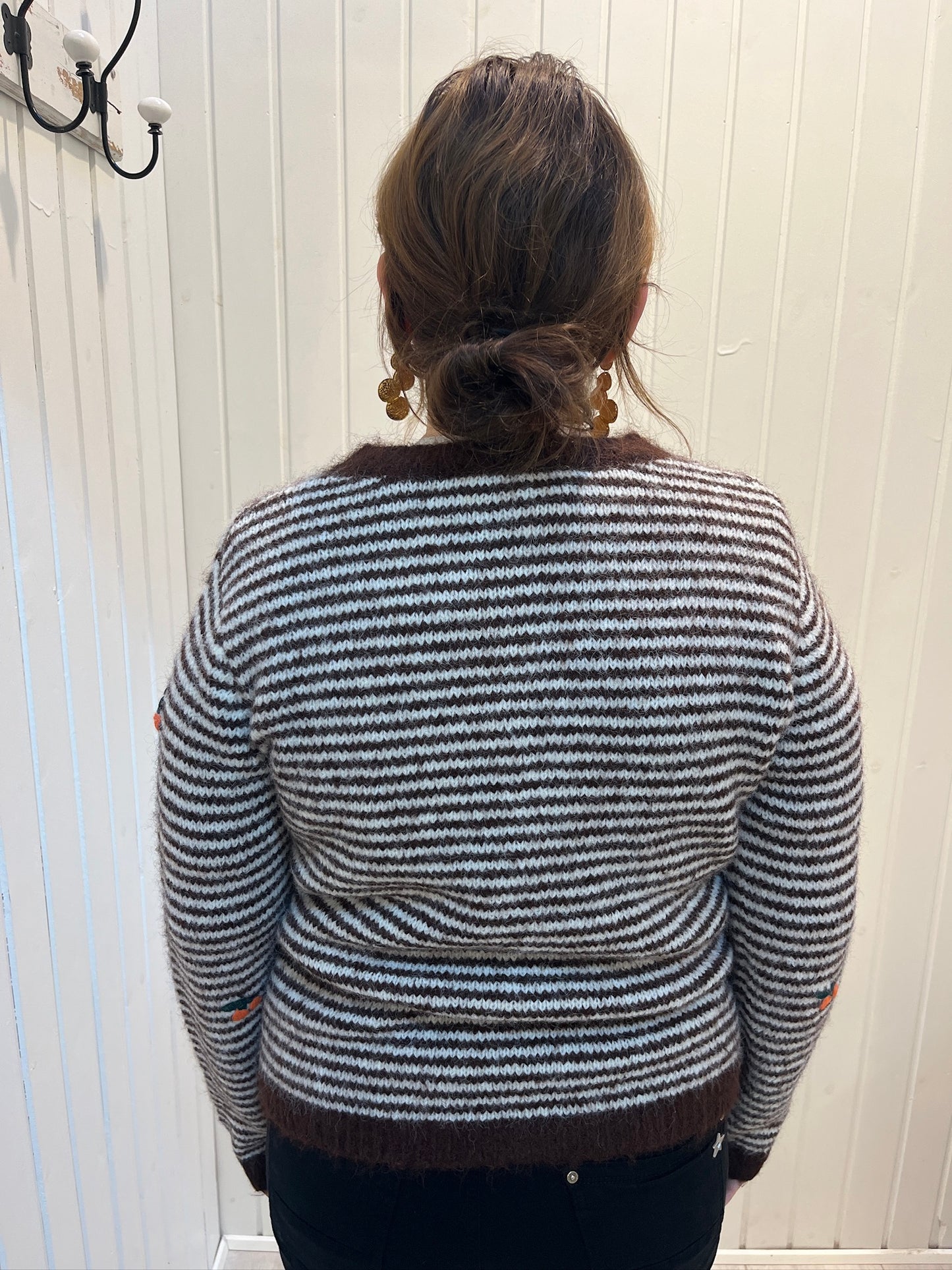 Stribet Strikcardigan