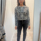 Strikcardigan i leopardmønster