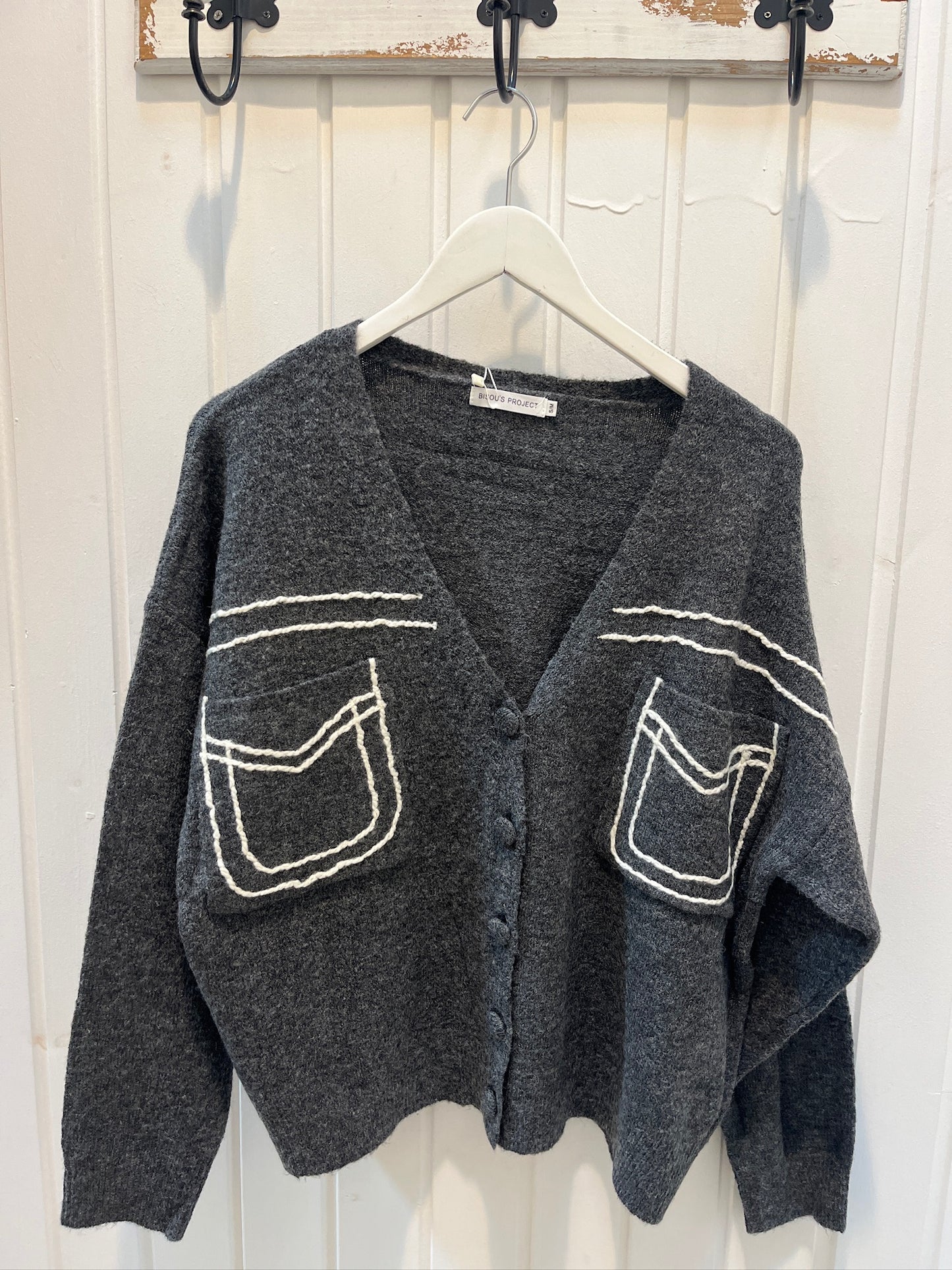 Strikcardigan Med Lommer