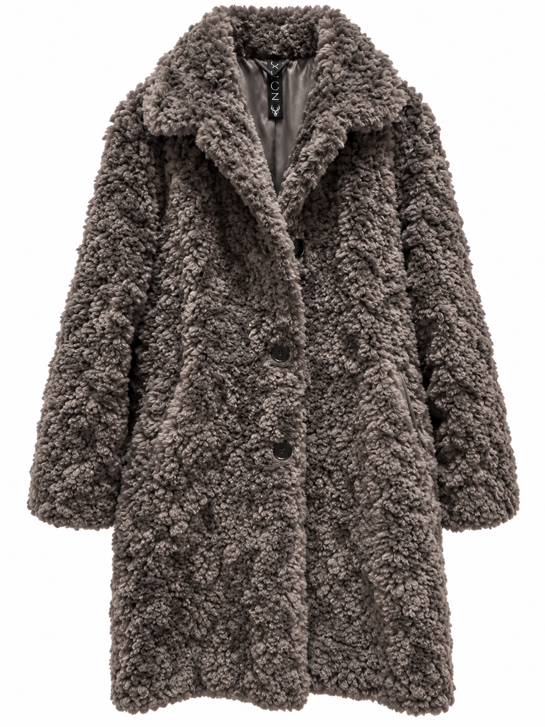 Lang fluffy jakke i imiteret fur (FLERE FARVER)