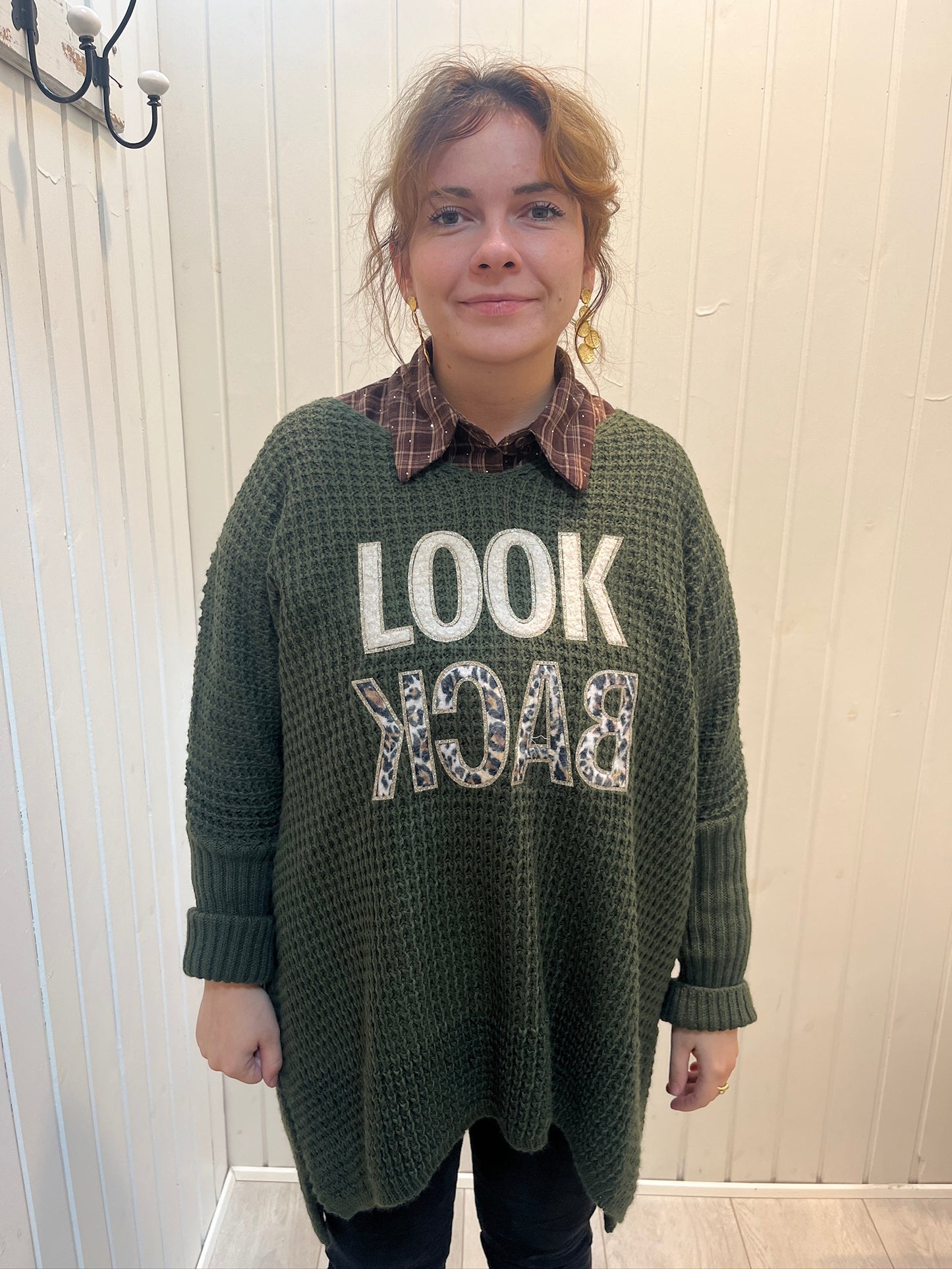 Grøn Strik Med Motiv