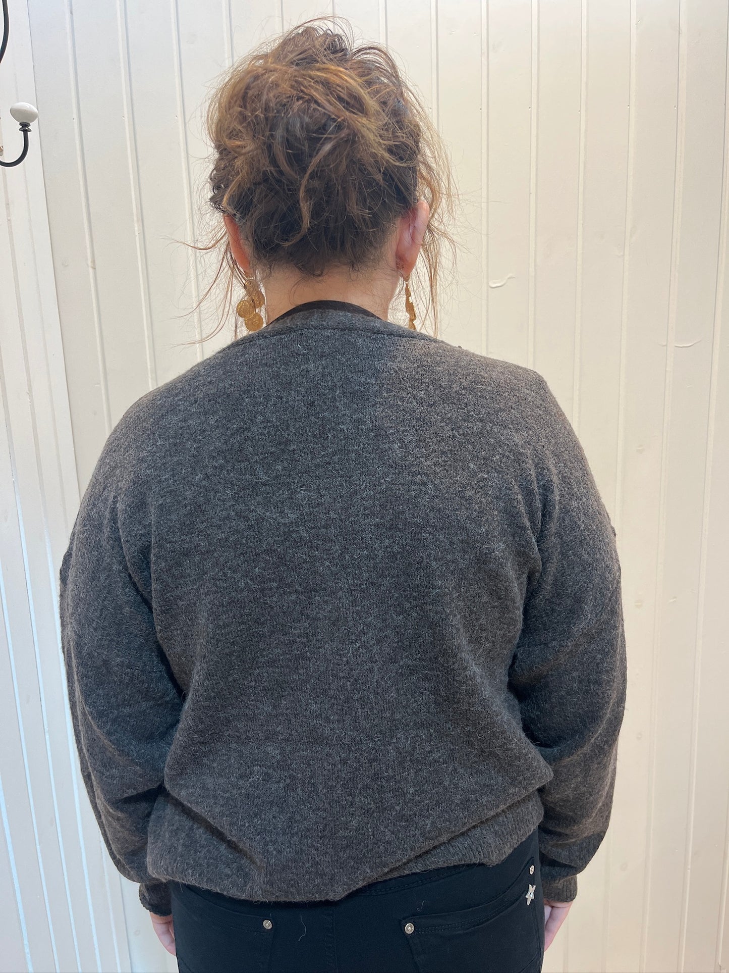 Strikcardigan Med Lommer