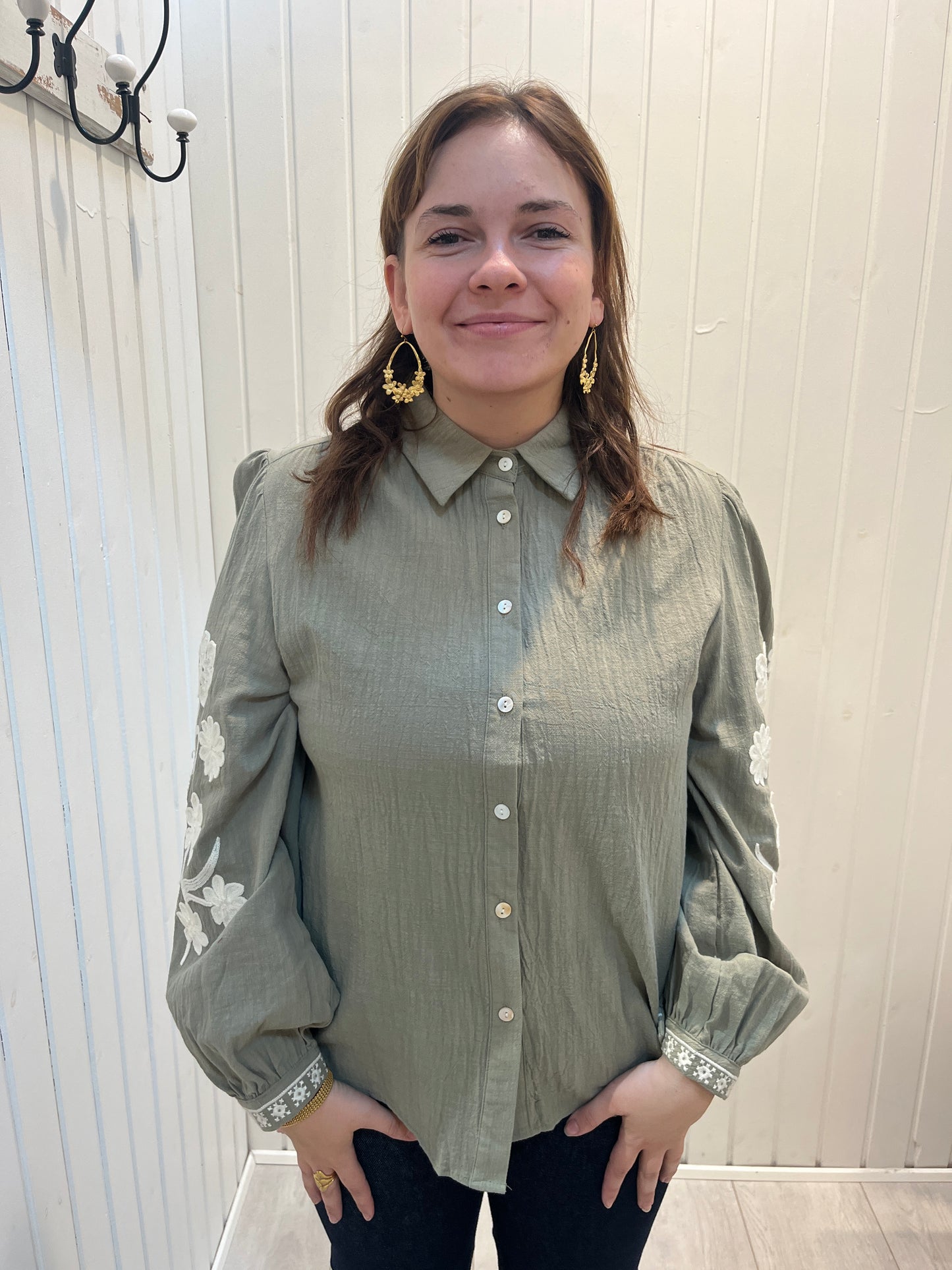 Bomuldsskjorte Med Brodderi