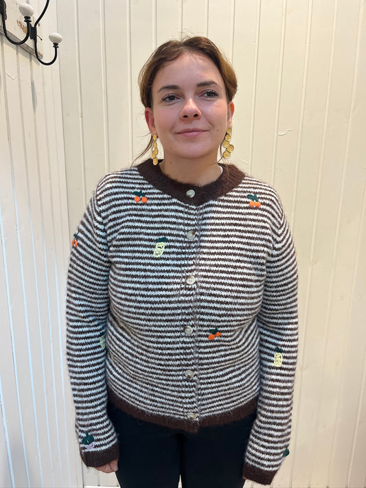 Stribet Strikcardigan