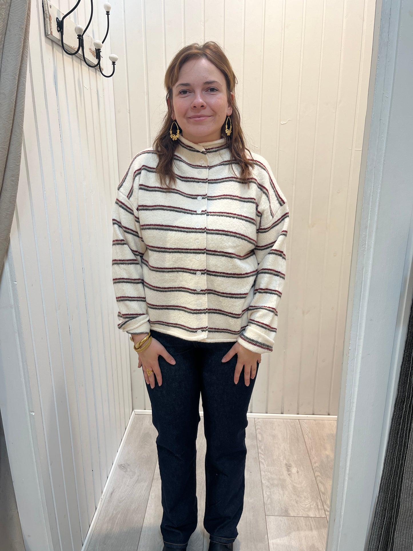 Højhalset Stribet Strik