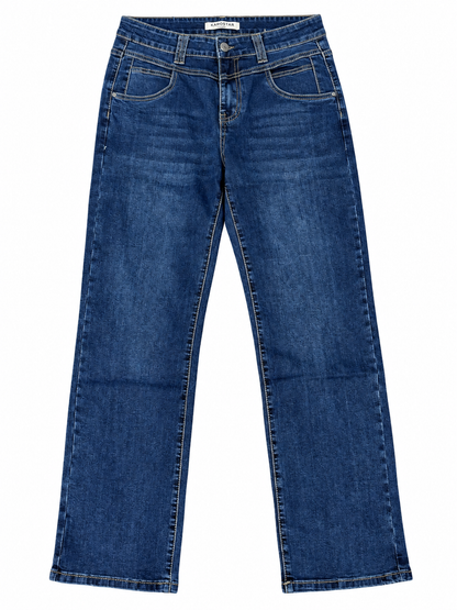 Karostar mørkeblå jeans med straight legs