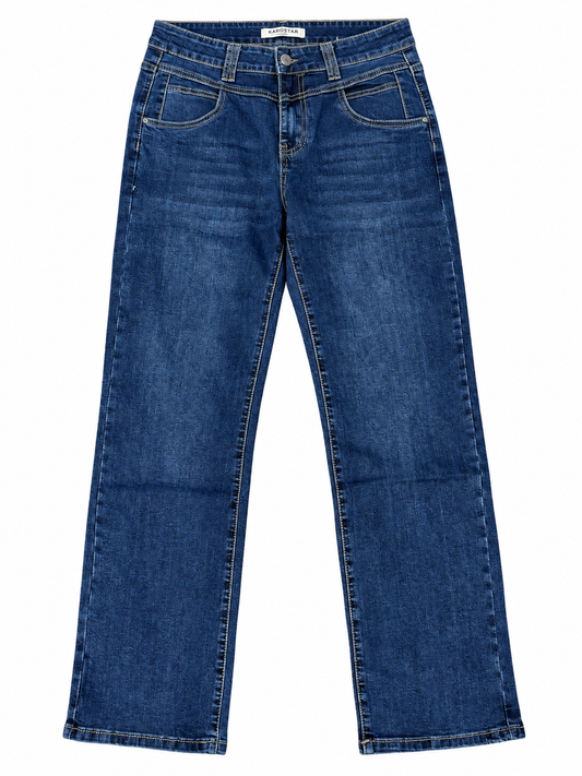 Karostar mørkeblå jeans med straight legs