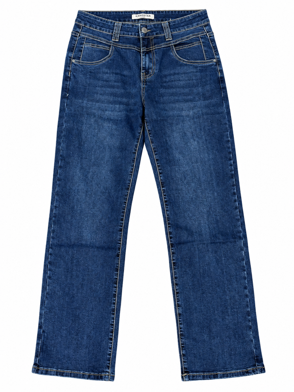 Karostar mørkeblå jeans med straight legs