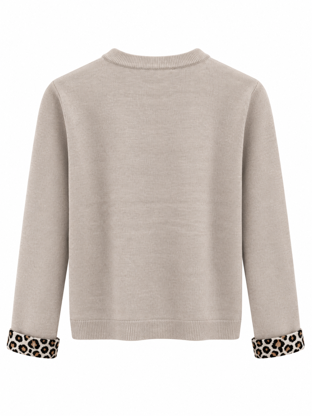 Strikcardigan med leoparddetaljer (FLERE FARVER)