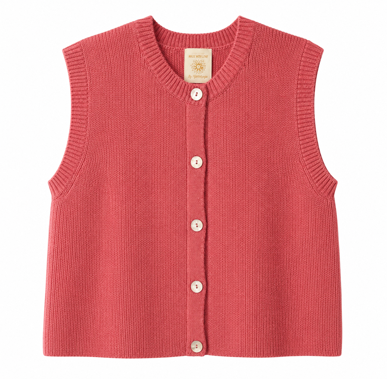 Strikket vest/cardigan med knapper