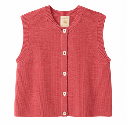 Strikket vest/cardigan med knapper