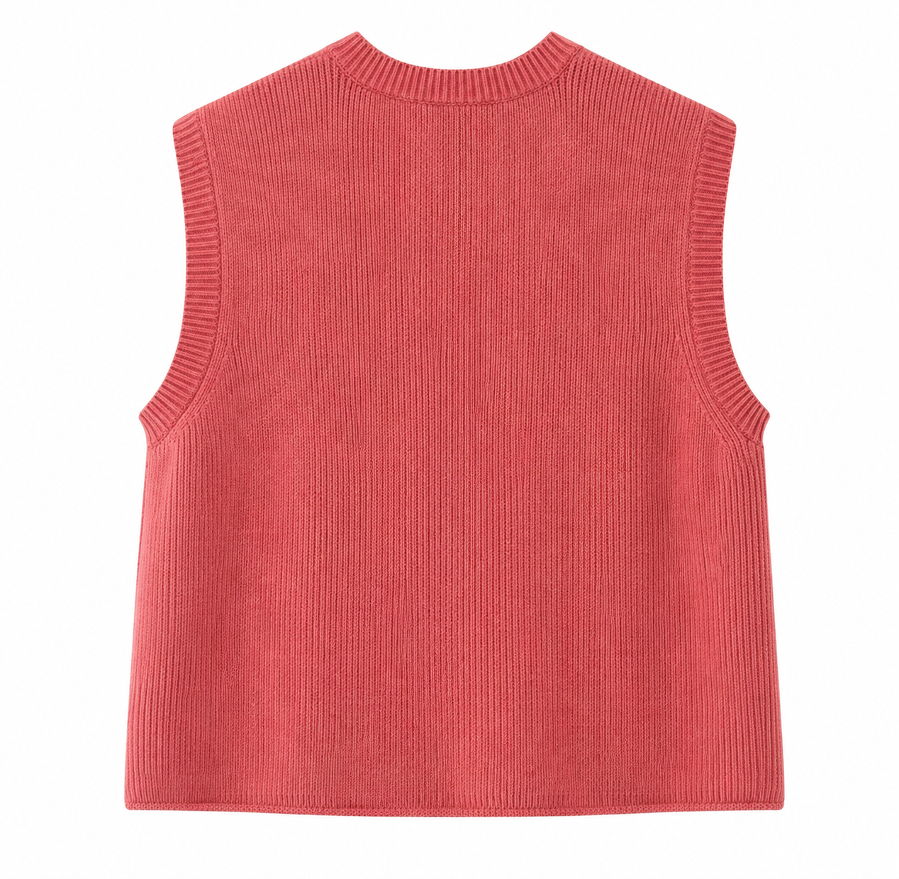 Strikket vest/cardigan med knapper