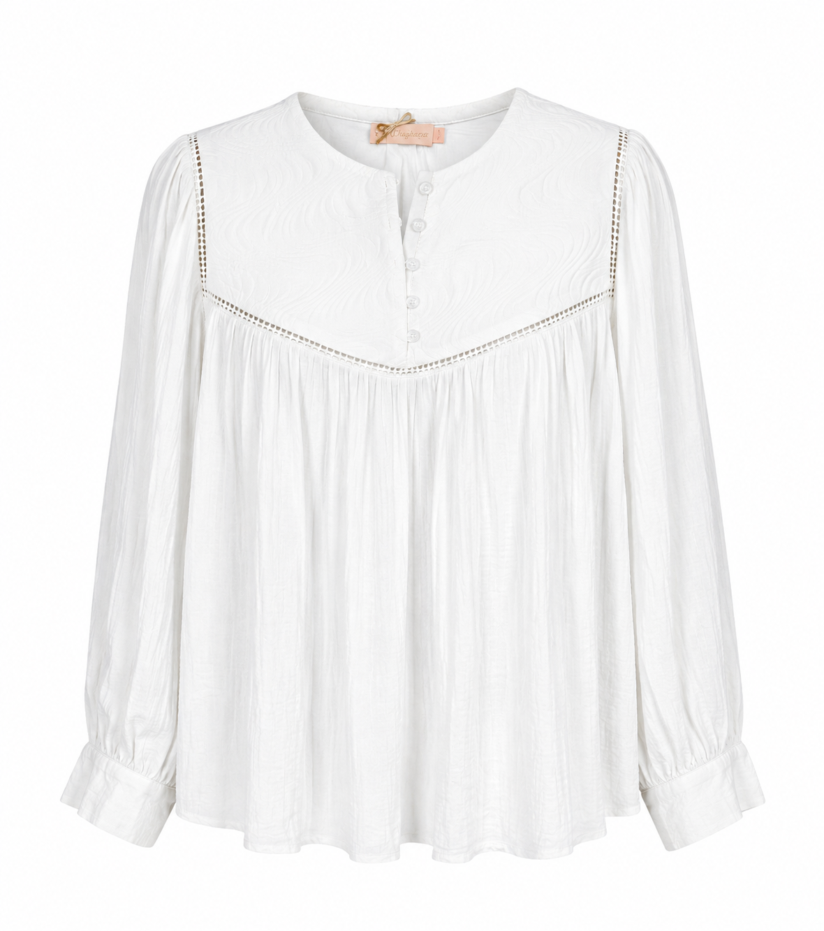 Hvid bluse med fine detaljer