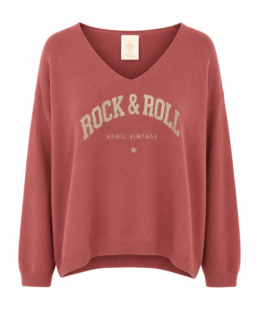 Rock & Roll sweater med V-hals (FLERE FARVER)
