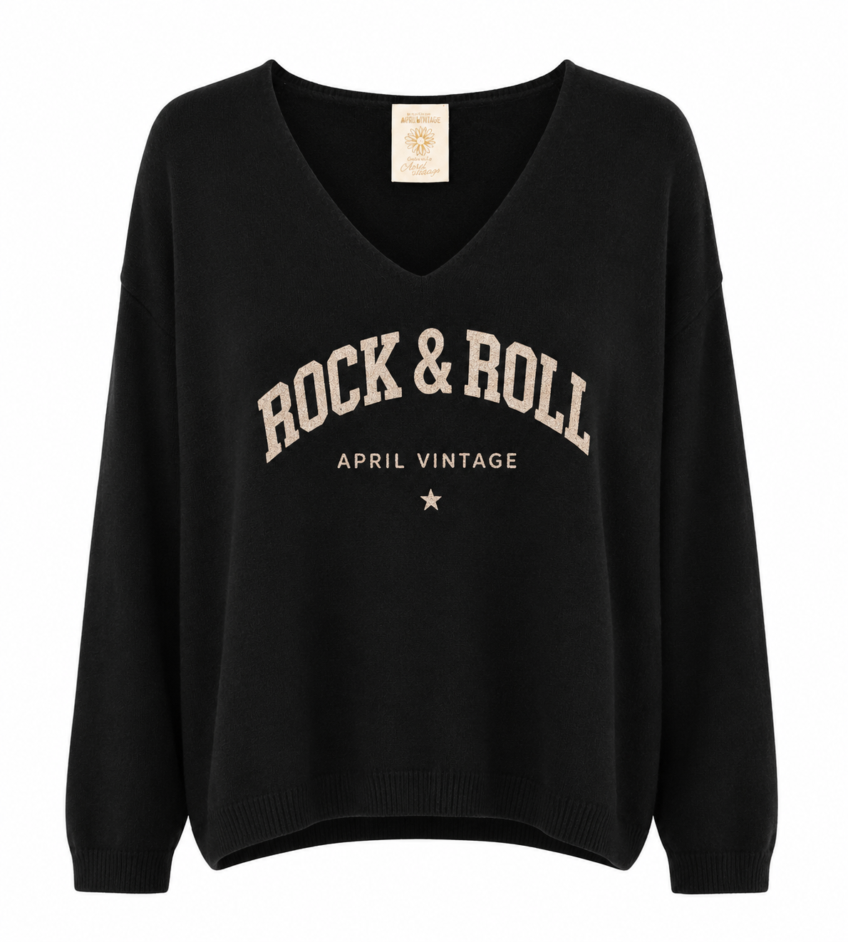 Rock & Roll sweater med V-hals
