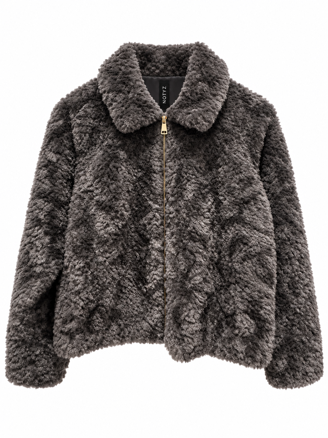 Kort fluffy jakke i imiteret fur (FLERE FARVER)