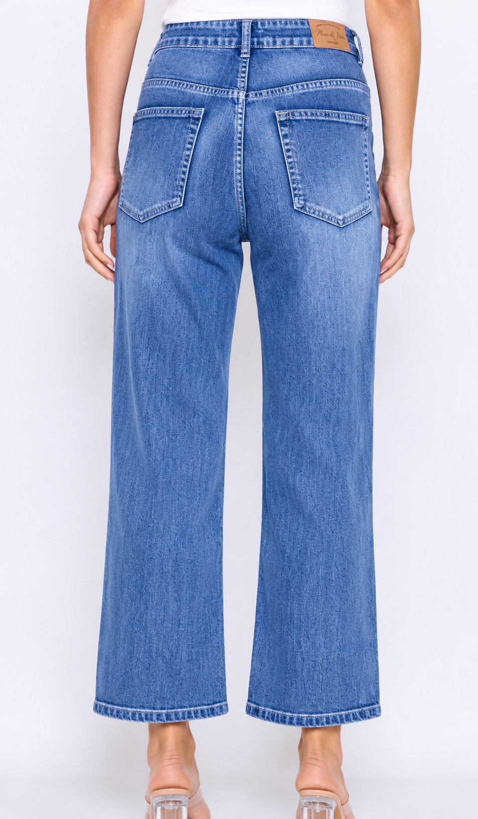 Denimjeans med hæklede lapper