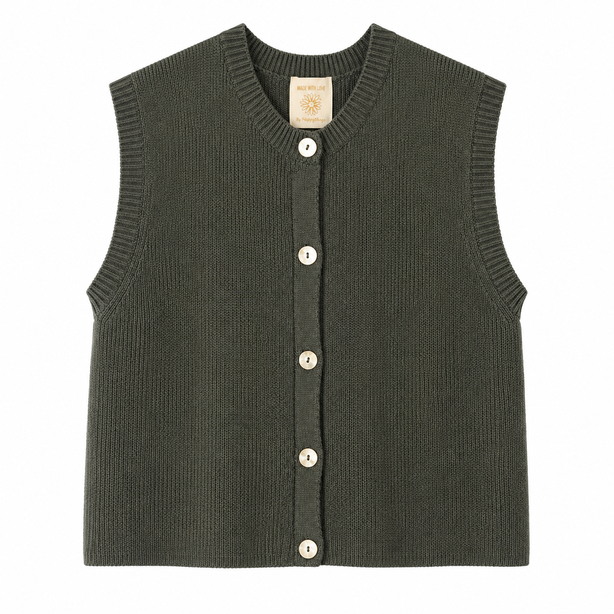 Strikket vest/cardigan med knapper