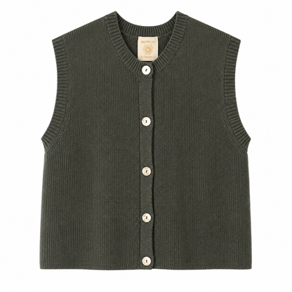 Strikket vest/cardigan med knapper