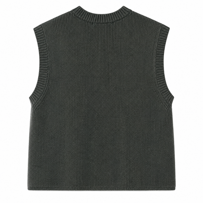 Strikket vest/cardigan med knapper