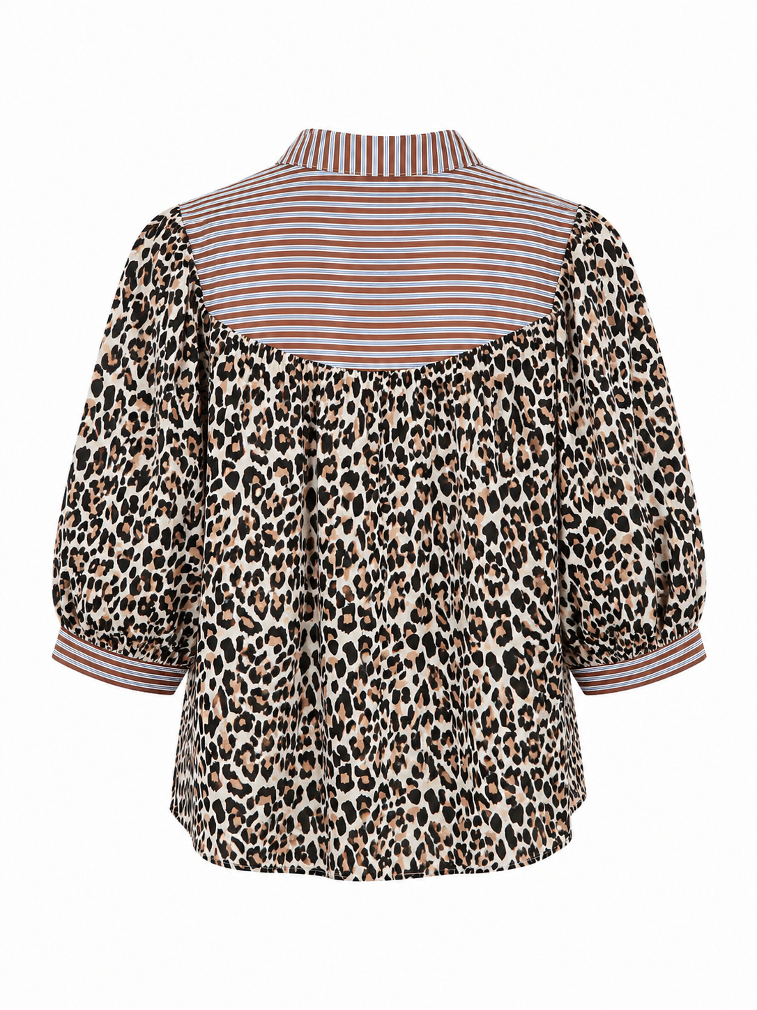 Leopardbluse med palmedetalje