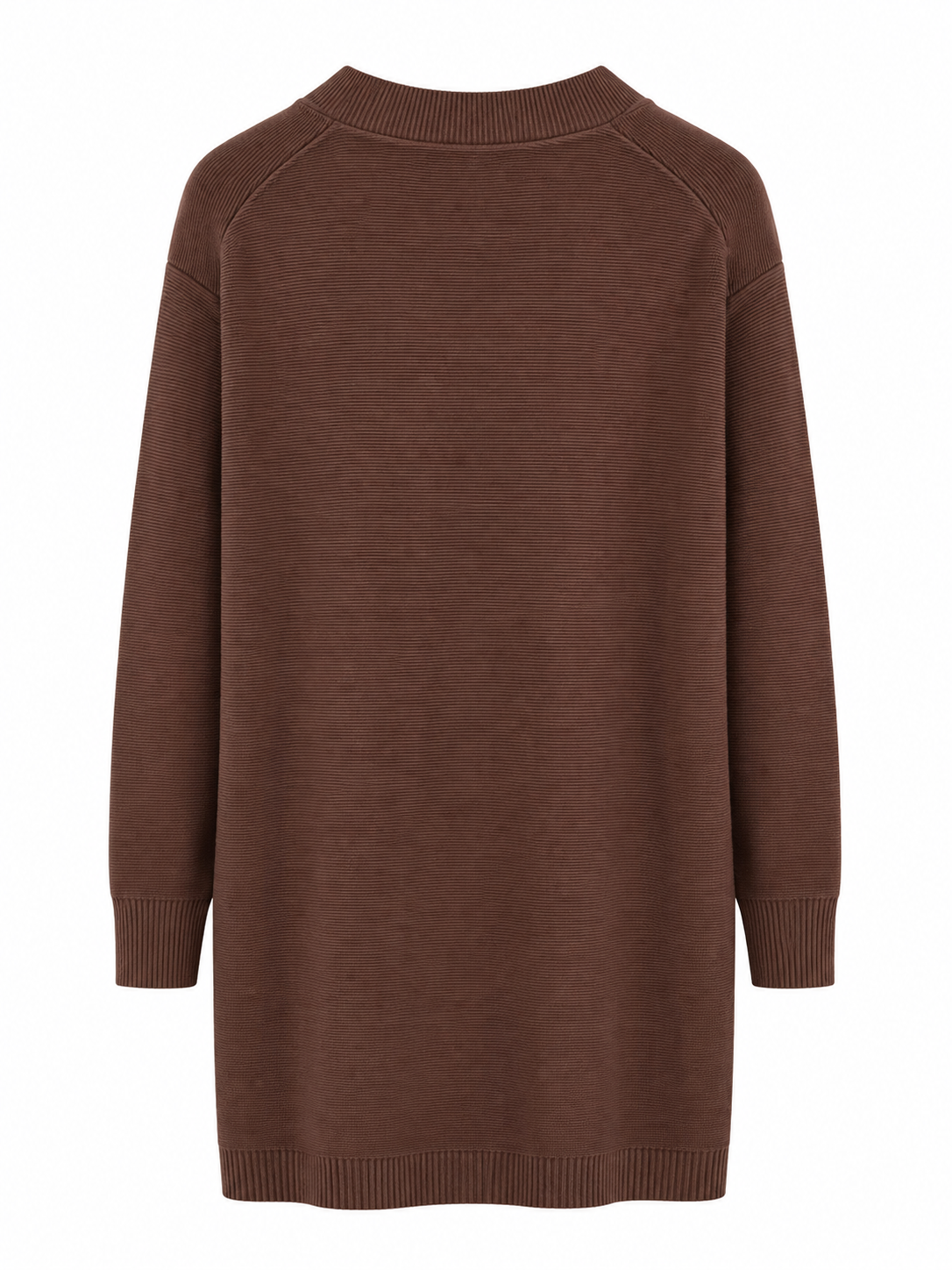 Lang strikcardigan med knapper