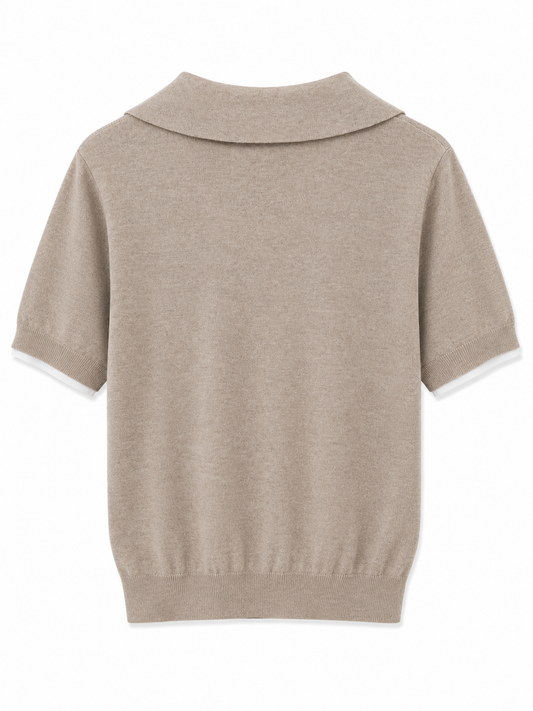 Kortærmet strikbluse med lag-på-lag look (FLERE FARVER)