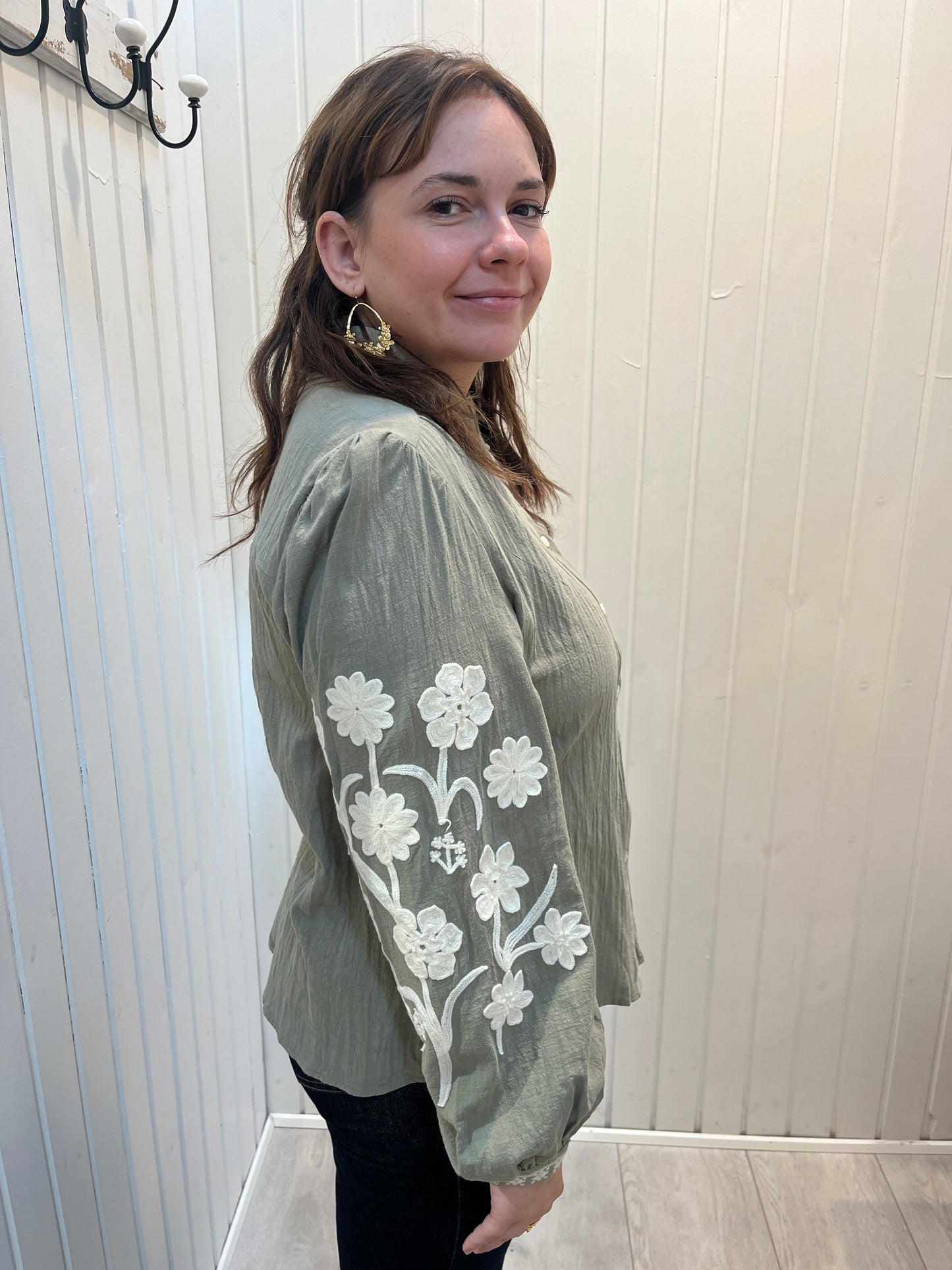 Bomuldsskjorte Med Brodderi