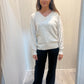 Strikbluse Med V-hals
