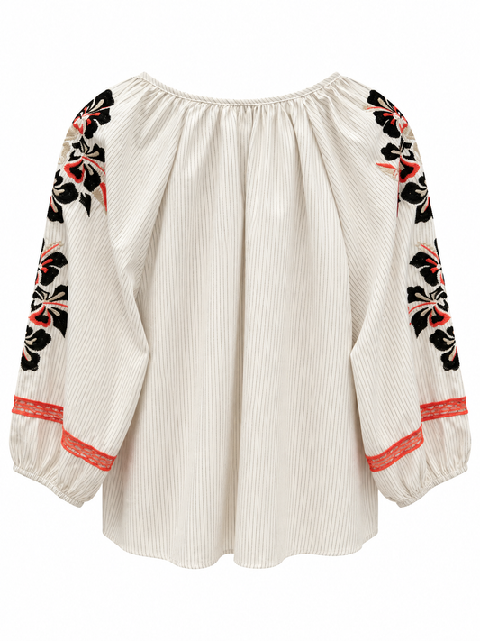 Boheme bluse/tunika med broderi