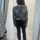 Strikcardigan i leopardmønster