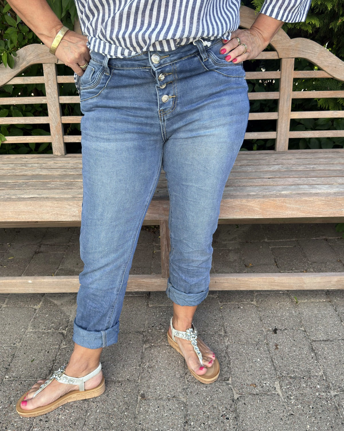 Denim Bukser med Knapper