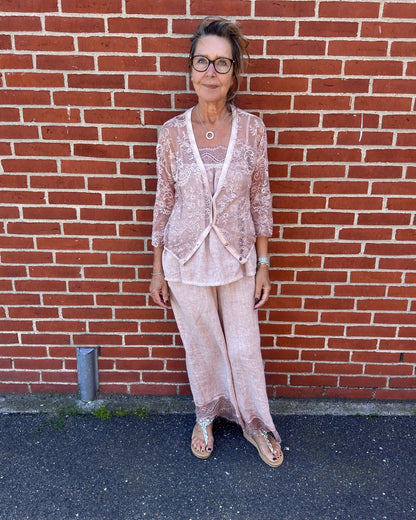 Blondecardigan i rosa