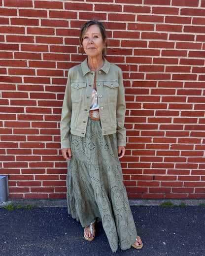 Grøn denimjakke fra Street One