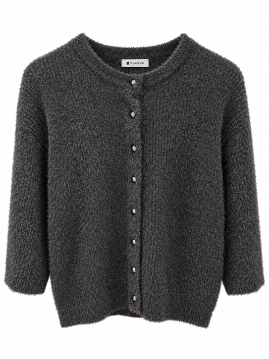 Street One Cardigan i brun med perlemorsknapper
