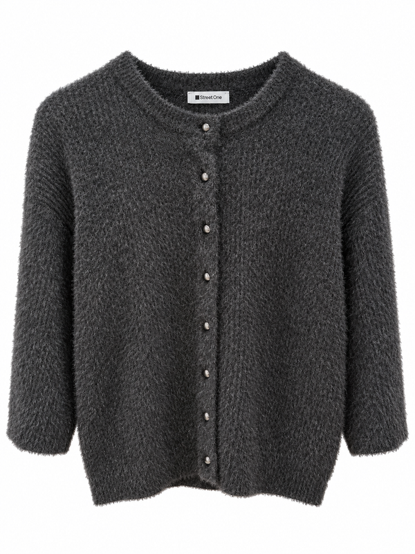 Street One Cardigan i brun med perlemorsknapper