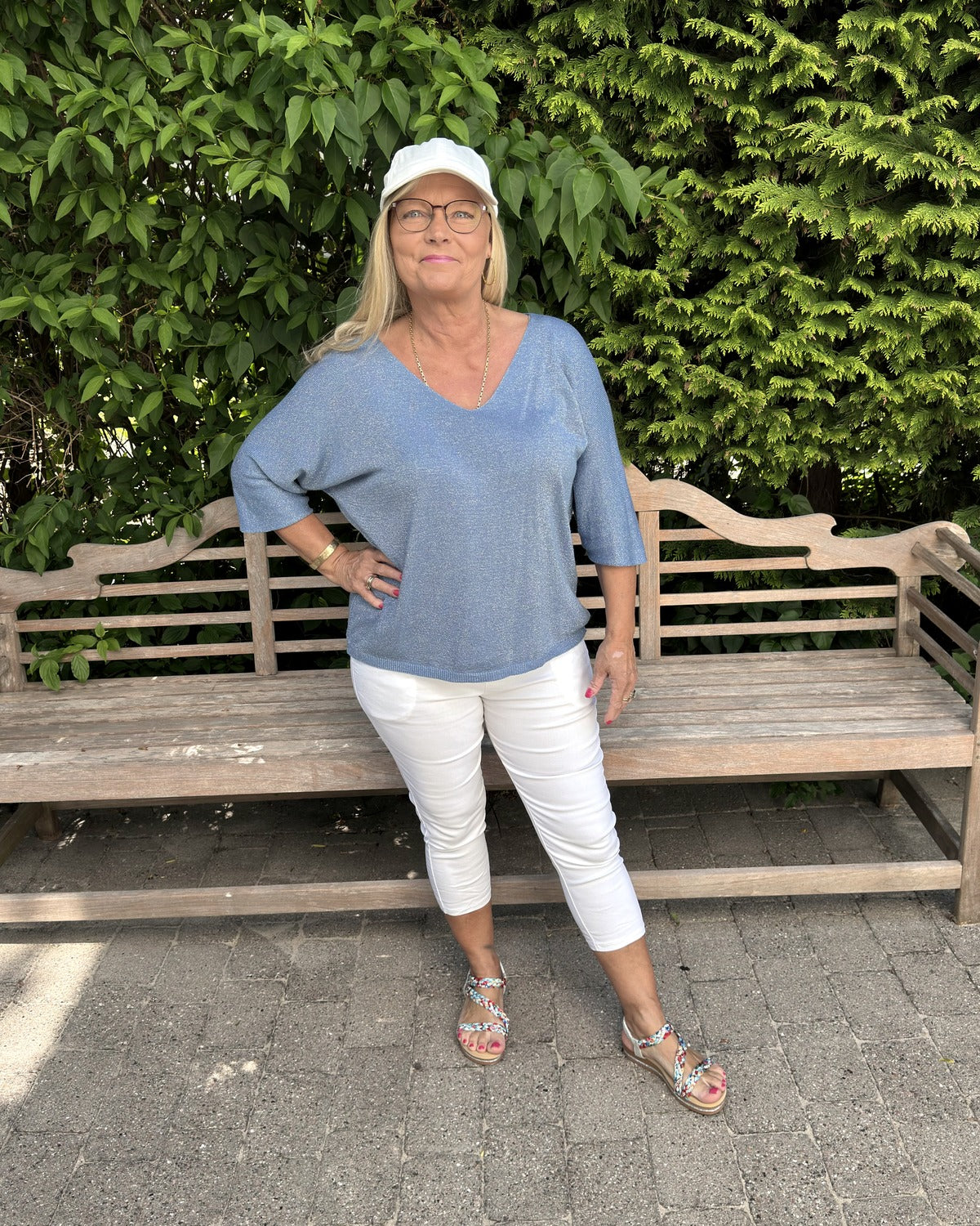 Tynd sommerstrik m. glimmer