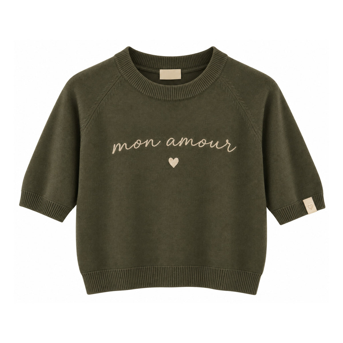Mon Amour strikbluse med korte ærmer (FLERE FARVER)